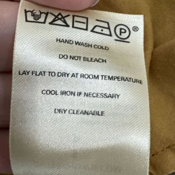 NWT Outerknown La Luna Golden Yellow Cami Silk Blend Strappy Back‎ Midi Dress S